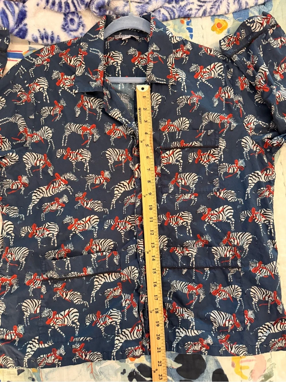 J. CREW M Cotton Poplin Pajama Top Zebra Holiday Party Animal